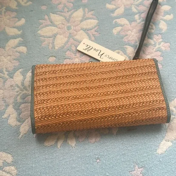 NWT *Simply Noelle* Trifold Weave Snap Clutch Wallet Wristlet - Picture 4 of 10